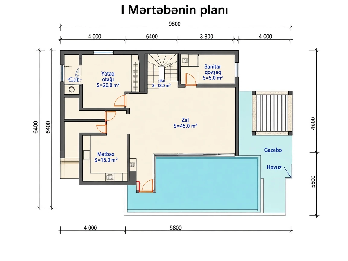 Villa Afina — 1-ci mərtəbə