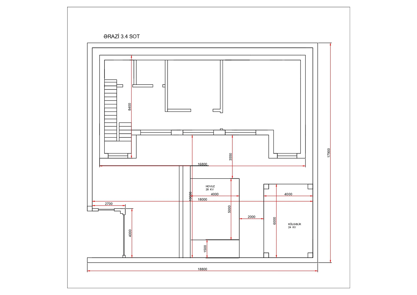 Villa Yeni Ağ Saray — Site plan 3.4 sot
